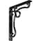 Ekena Millwork Orleans Wrought Iron Bracket, (Single center brace), Antiqued Silver 1 1/2"W x 10"D x 12"H BKTM01X10X12SOLASV - alternate 1